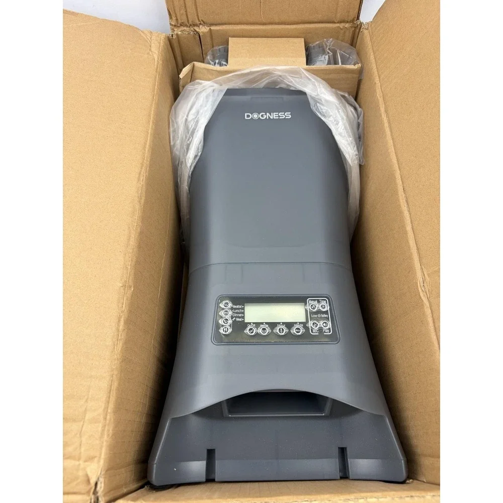 DOGNESS Everyday Automatic Pet Feeder 9L Programmable Timer Transparent Grey